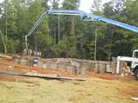 The basement walls are being poured.